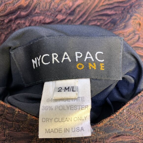 Mycra Pac One Brown/Black Reversible Textured Long Coat W/Matching Handbag Size - Picture 10 of 11